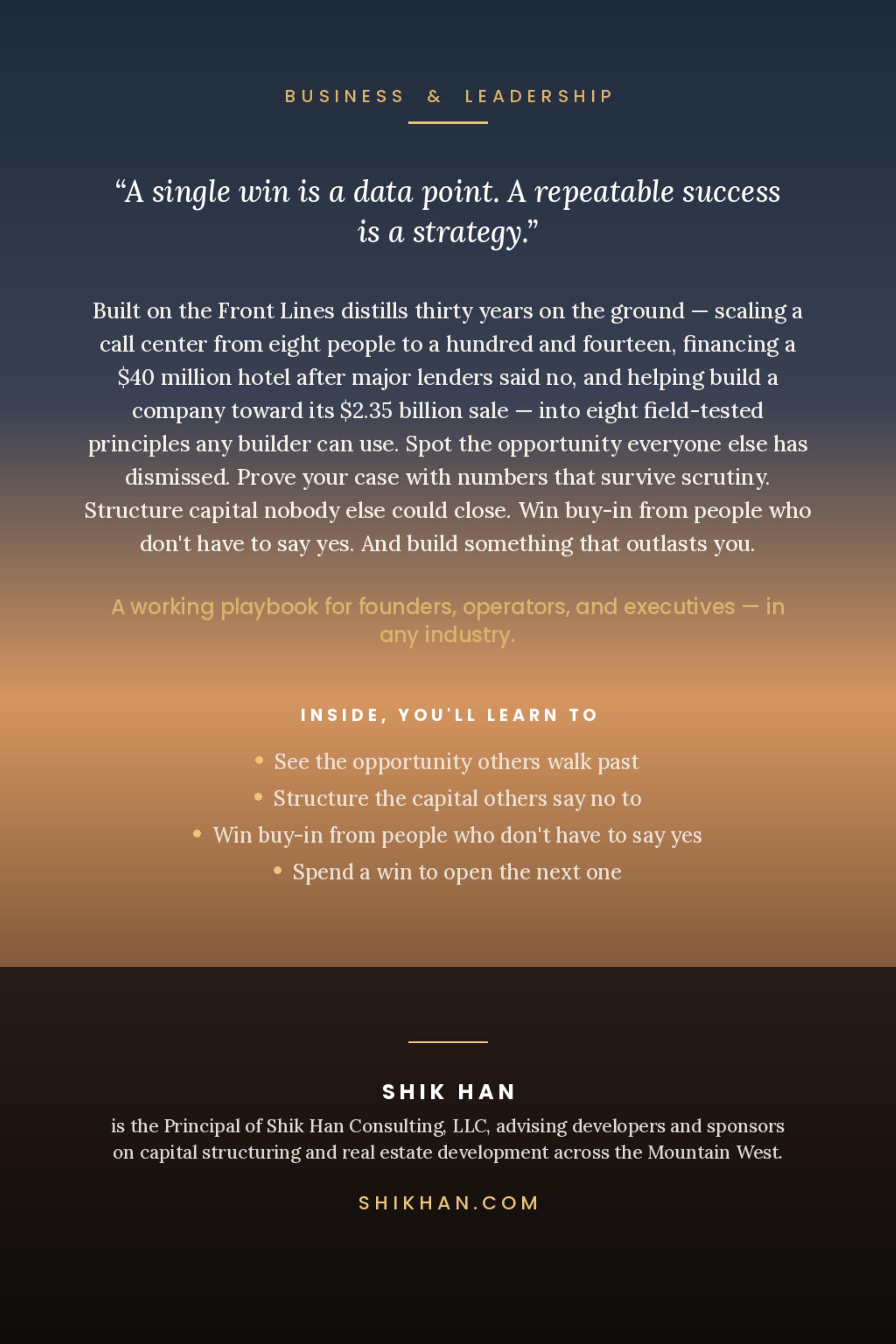 Back cover of Built on the Front Lines
